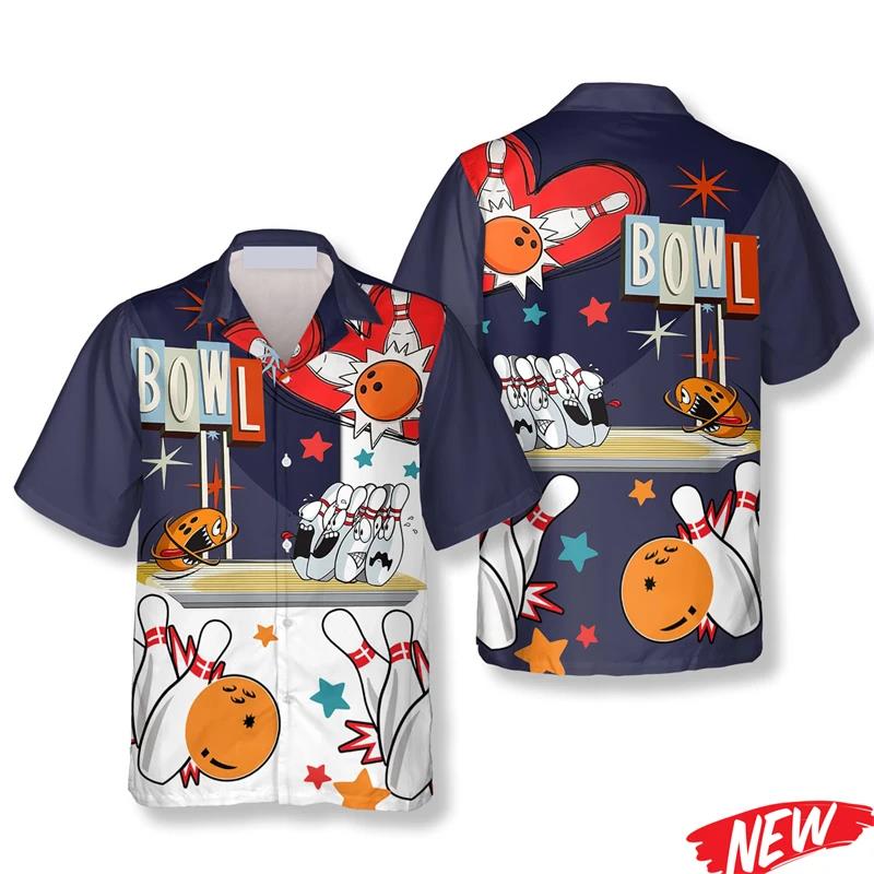 Classic Bowling Pattern Hawaii - Short Sleeve Bowling Shirt Retro review and price