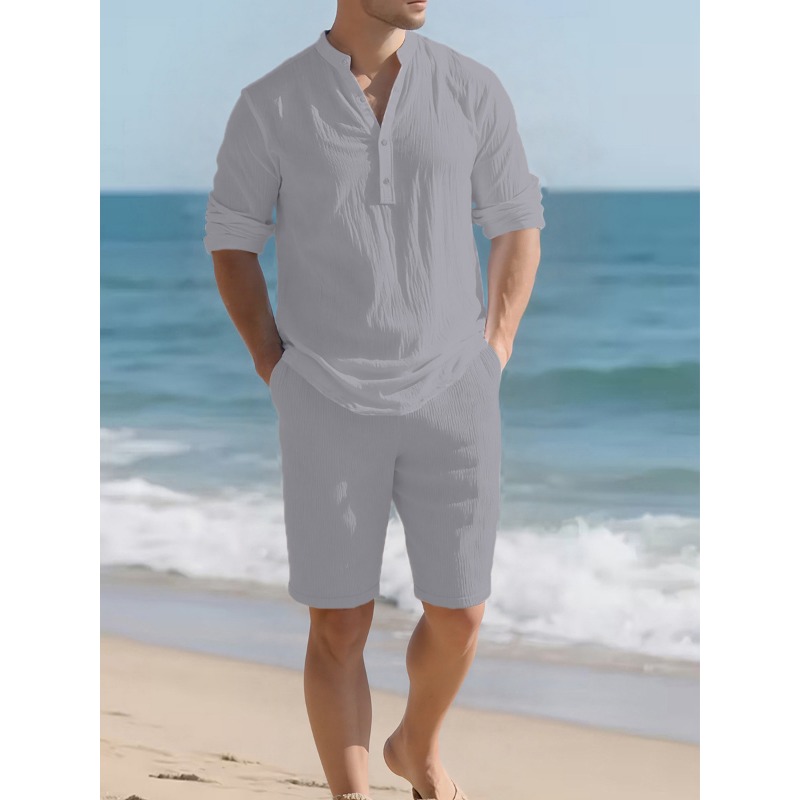 Men's White Linen Blend Two Pi - Mens Linen Shirt Long Sleeve review and price