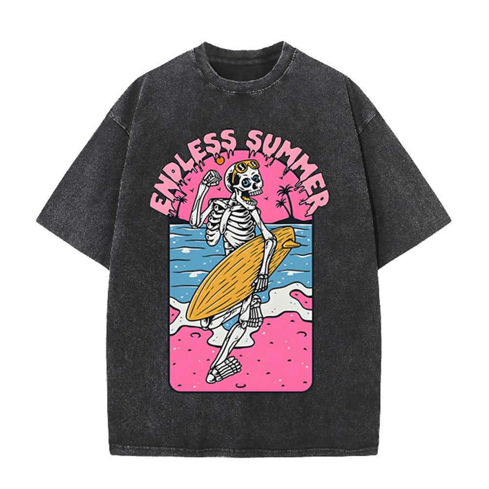 2026 Vintage Skeleton Surfer E - Acid Wash Vintage Graphic T Shirt review and price