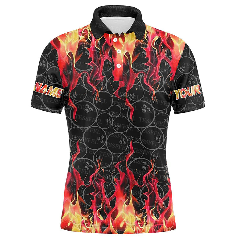 Custom Name Graffiti Flame Gra - Short Sleeve Bowling Shirt Retro review and price